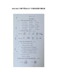 福建省南平武夷山市2022-2023学年三年级下学期期中英语试题