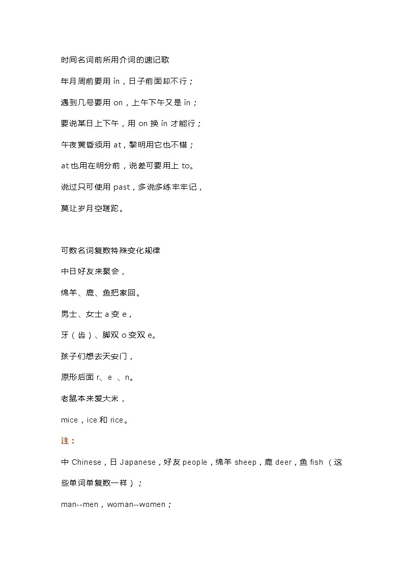 小学1-6年级英语语法巧记宝典01