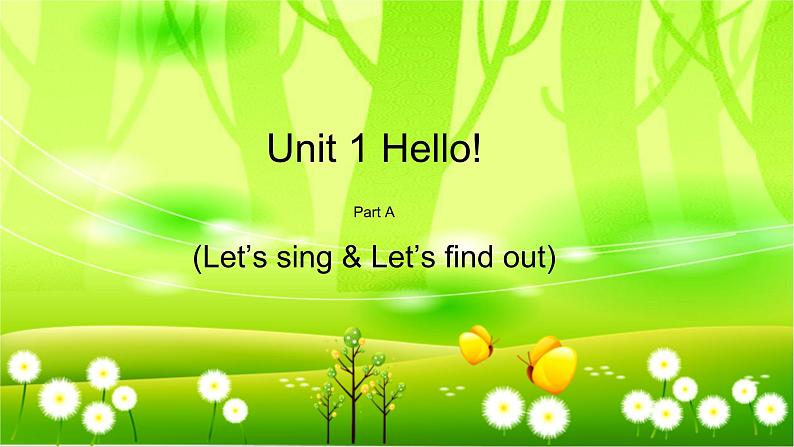 人教版(PEP)英语三年级上册Unit 1 Hello!Part A(Let’s sing & Let’s find out)课件第1页