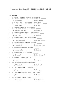 2023-2024学年三年级英语上册期末复习专项训练—情景交际