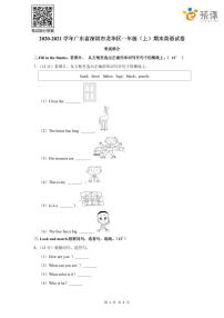 深圳市龙华区2020-2021学年一年级（上）英语期末试卷（含答案）