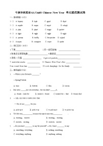 小学英语牛津译林版六年级上册Unit 8 Chinese New Year精练
