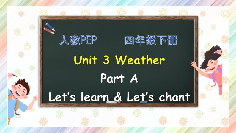 【核心素养】人教PEP版四年级下英语Unit 3 Weather Part A let’s learn（PPT课件+教案+习题）01