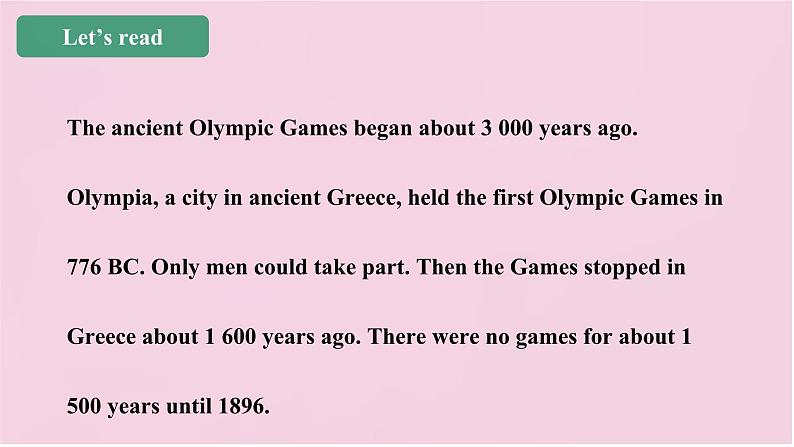 小学英语北京版六年级上册Unit 5 When did the ancient Olympic Games begin?Lesson18课件+单元整体教学设计07
