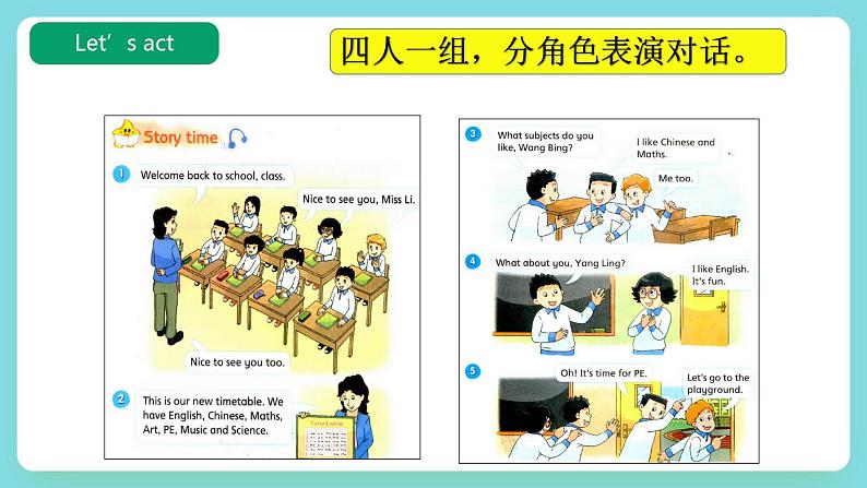 【趣味课堂】牛津译林版英语四下 Unit 1 《Our school subjects Fun time & Cartoon time》 课件+教案+练习+素材06