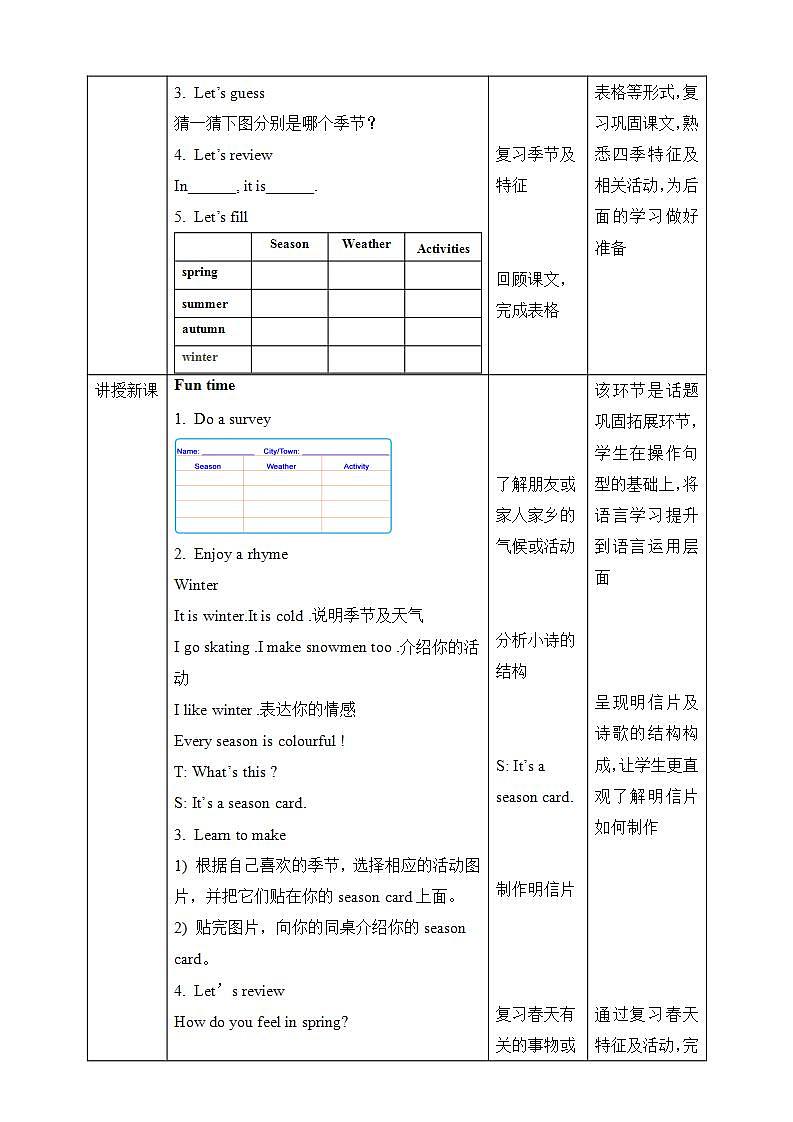 【趣味课堂】牛津译林版英语四下 Unit 5 《Seasons Fun time & Cartoon time 》课件+教案+练习+素材02