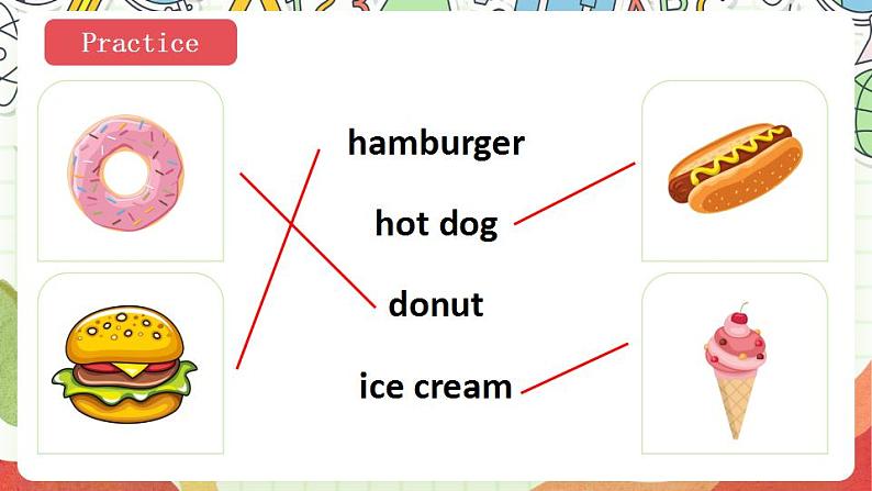 冀教版三起英语三下 Unit 4 Lesson 20《 Hamburgers and hot dogs》课件+素材05