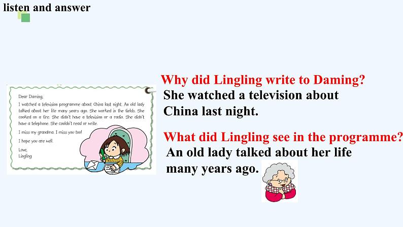 课件 外研版(三起)五下M1U2 She didn't have a television.05