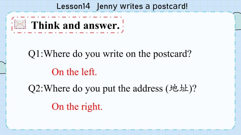 冀教版英语5年级下册 Unit 3 Lesson14   Jenny writes a postcard! PPT课件07