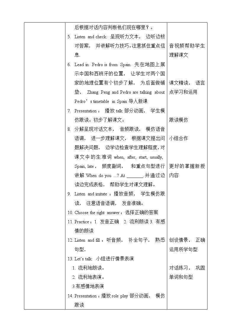 【新课标】Unit 1 My day PA let's talk 教案第2页