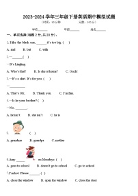 期中模拟（试题）-2023-2024学年人教PEP版英语三年级下册