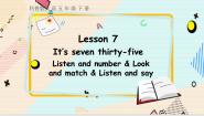 英语五年级下册Lesson 7 It's seven thirty-five背景图ppt课件