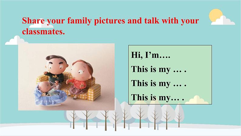 人教版(PEP)英语三年级下册 Unit 2 My family-第六课时 Part B( Start to read ) -- Part C (Story time) 课件第6页