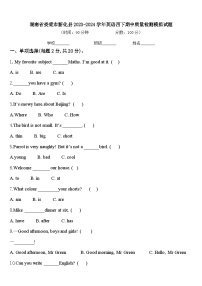 湖南省娄底市新化县2023-2024学年英语四下期中质量检测模拟试题含答案