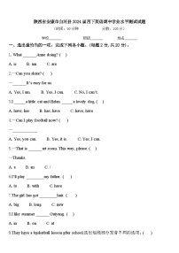 陕西省安康市白河县2024届四下英语期中学业水平测试试题含答案