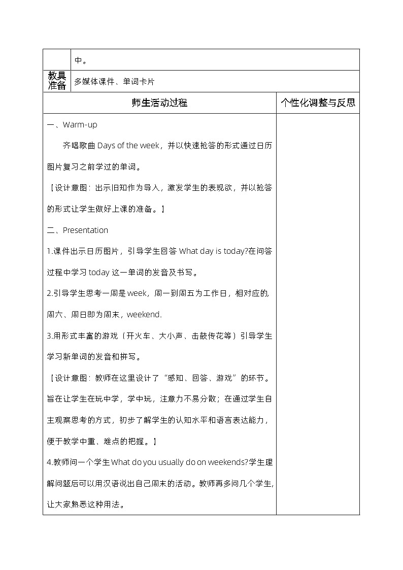 人教精通版四年级英语下册 Lesson 23 教案第2页