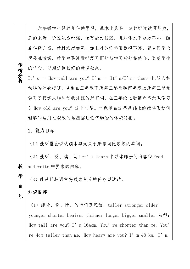 Unit 1-4 教案-人教PEP英语六年级下册02