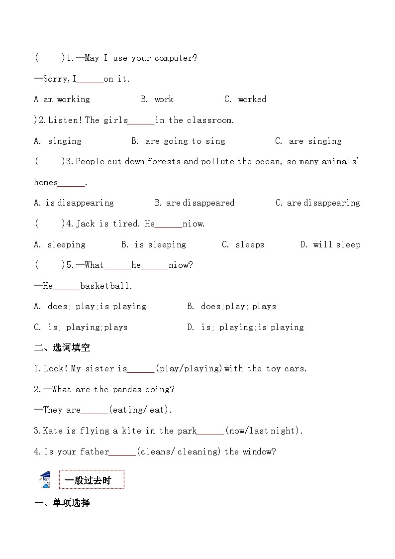 考点8—动词的时态专题小升初毕业班六年级英语总复习分类测试卷第3页