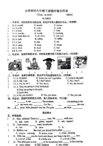 江苏省扬州市江都区实验小学2023-2024学年六年级下学期期中英语试题