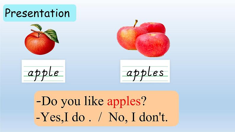 人教(PEP)三年级英语下册(Unit 5 Do you like pears?PartA Let's learn)课件第4页