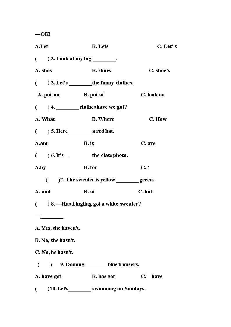 Module10(單元測(cè)試)-2023-2024學(xué)年外研版(三起)英語(yǔ)三年級(jí)下冊(cè)第2頁(yè)