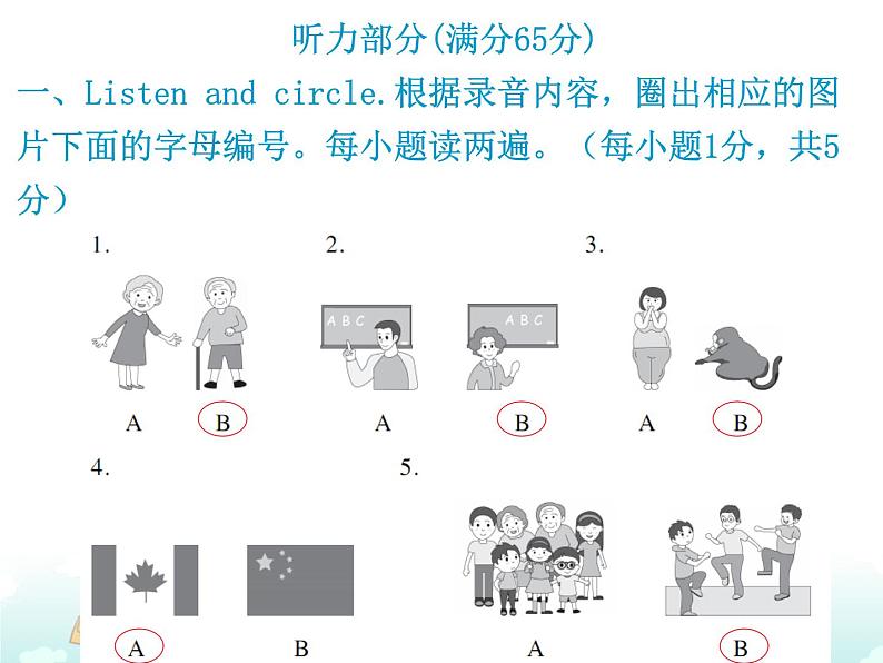 【期末复习】小学三年级下册英语习题课件-期中测试卷 人教(PEP)(含听力) (2份打包)02