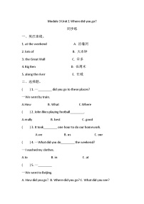 英语五年级上册Unit 1 Where did you go?综合训练题