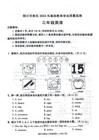 陕西省铜川市新区2023-2024学年三年级下学期期末英语试题