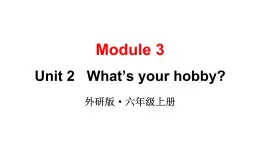 2024-2025外研版（三起）六上英语-Module 3 Unit 2What‘s your hobby【课件】