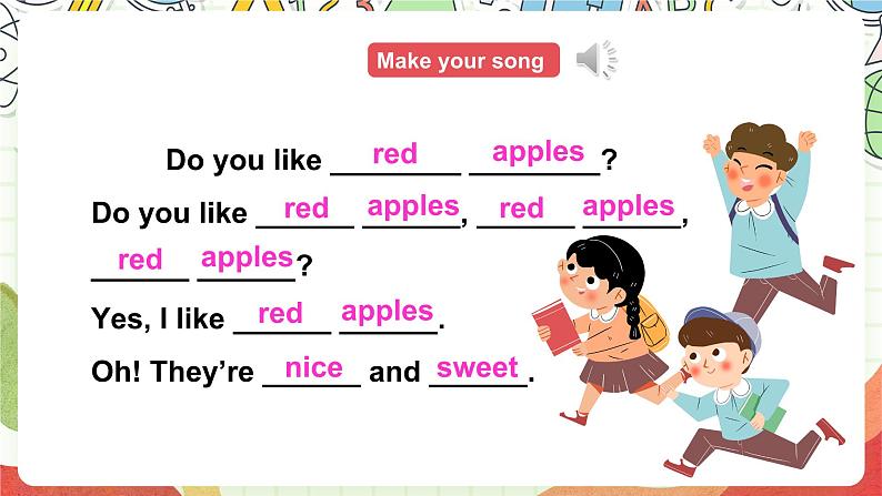 牛津译林版英语四上 Unit 2 Let’s make a fruit salad Sound time & Song time课件+音频08