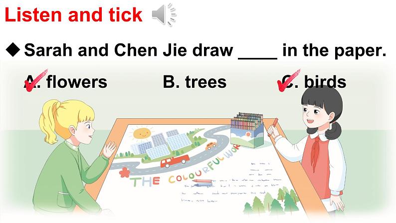 Unit 5 The colourful world Part B Let’s talk & Draw (课件+素材)-2024-2025学年人教PEP版(2024)英语三年级上册07