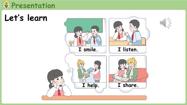 Unit 1 Making friends Part B 第5课时 Let's learn & Listen and chant(课件+素材)-2024-2025学年人教PEP版(2024)英语三年级上04