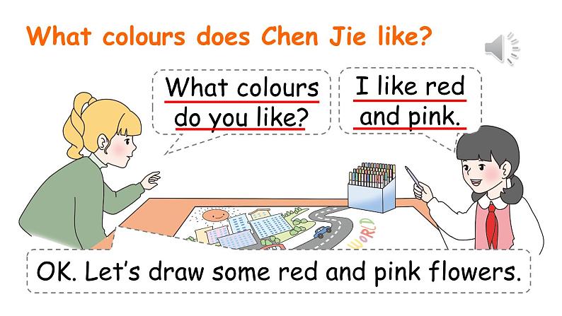 Unit 5 The colourful world Part B 第4课时 Let's talk&Draw and role-play(课件+素材)-2024-2025学年人教PEP版(2024)英语三年级上06