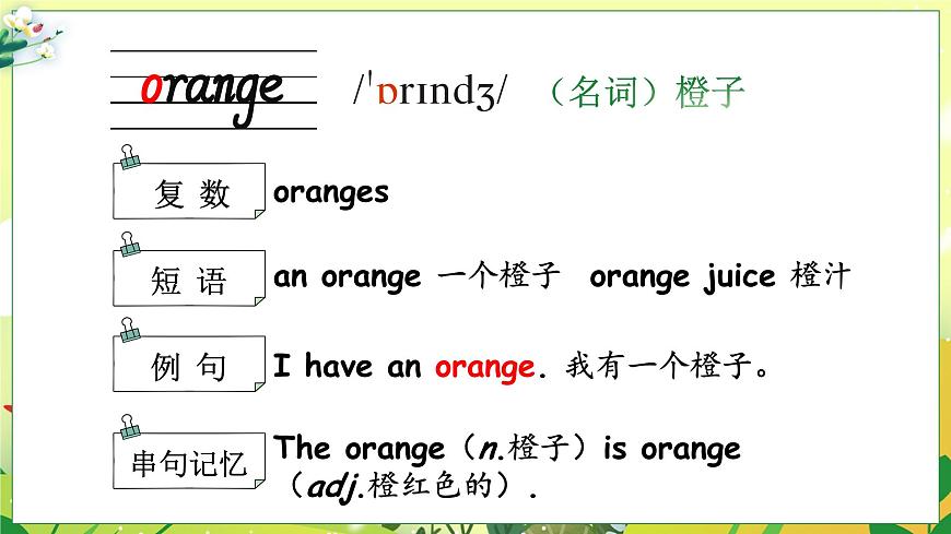 2024年秋人教PEP英語三上：Unit 4 詞匯講解PPT第6頁