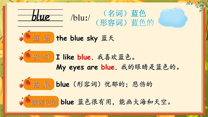 2024年秋人教PEP英語(yǔ)三上：Unit 5 詞匯講解PPT第6頁(yè)