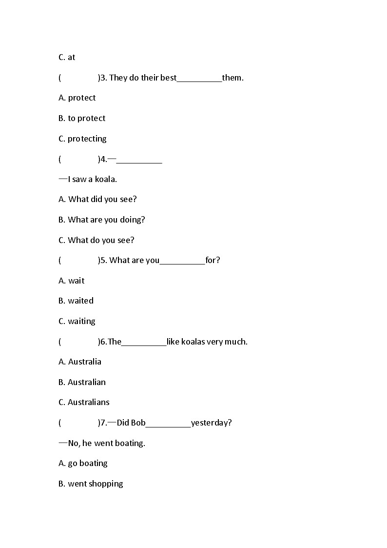Lesson 3 Did you go boating last Sunday?单元卷(含答案)第2页