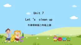 牛津译林版英语二年级上册 Unit 7 《Let's clean up》 story time 课件+素材