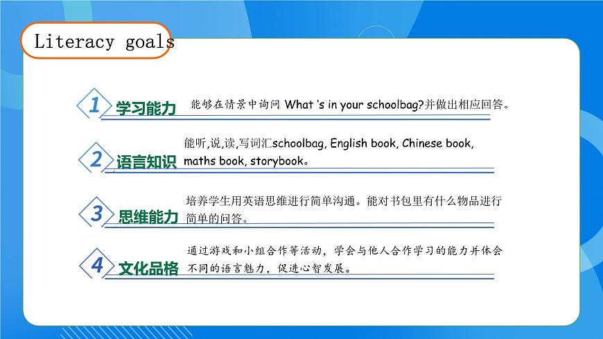 【核心素養(yǎng)】人教版英語四年級上冊-Unit 2 My schoolbag PA let's learn（課件）第4頁