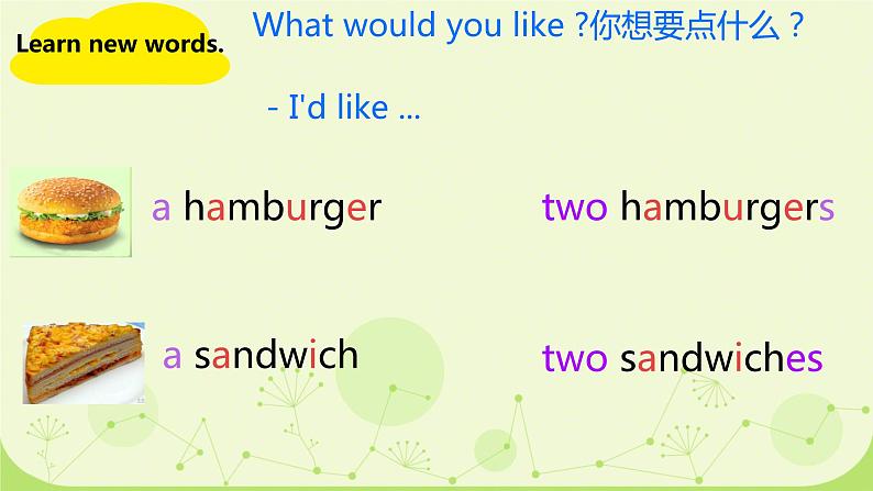 Unit 2 I'd like a hamburger(课件)-2024-2025学年湘少版(三起)英语五年级上册107