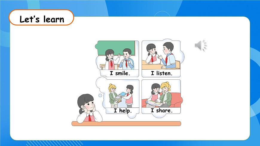 【核心素養(yǎng)】人教版英語三年級上冊-Unit 1 Making friends Part B Let's learn & Listen and chant課件第7頁