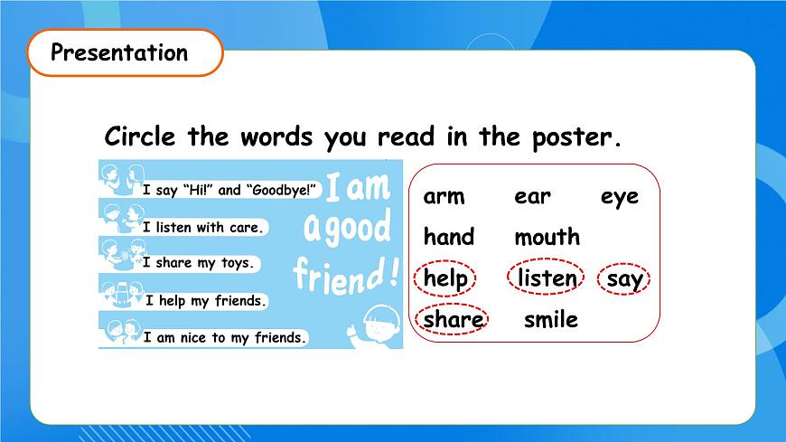 【核心素養(yǎng)】人教版英語三年級上冊-Unit 1 Making friends Part B Start to read課件第8頁