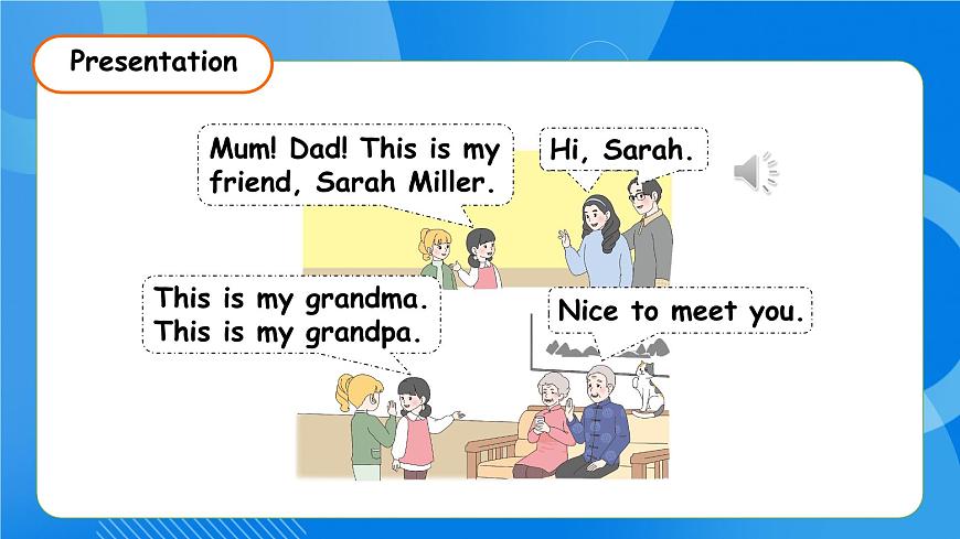 【核心素養(yǎng)】人教版英語三年級上冊-Unit 2 Different families Part A Let's talk & Sing and play （課件）第8頁