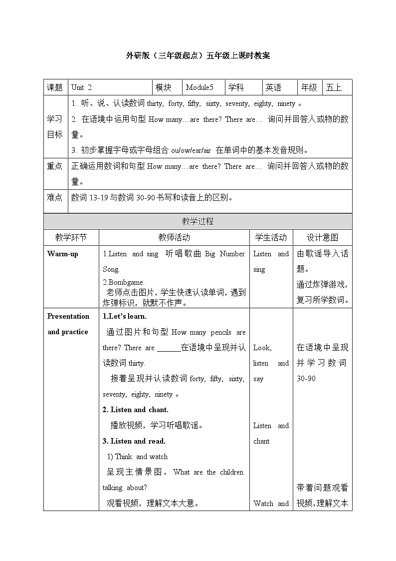 Module5Unit2 教案第1页