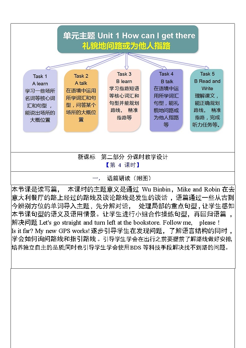 【核心素養(yǎng)新課標(biāo)】Unit 1 How can I get there PB Read and write 單元教案第3頁