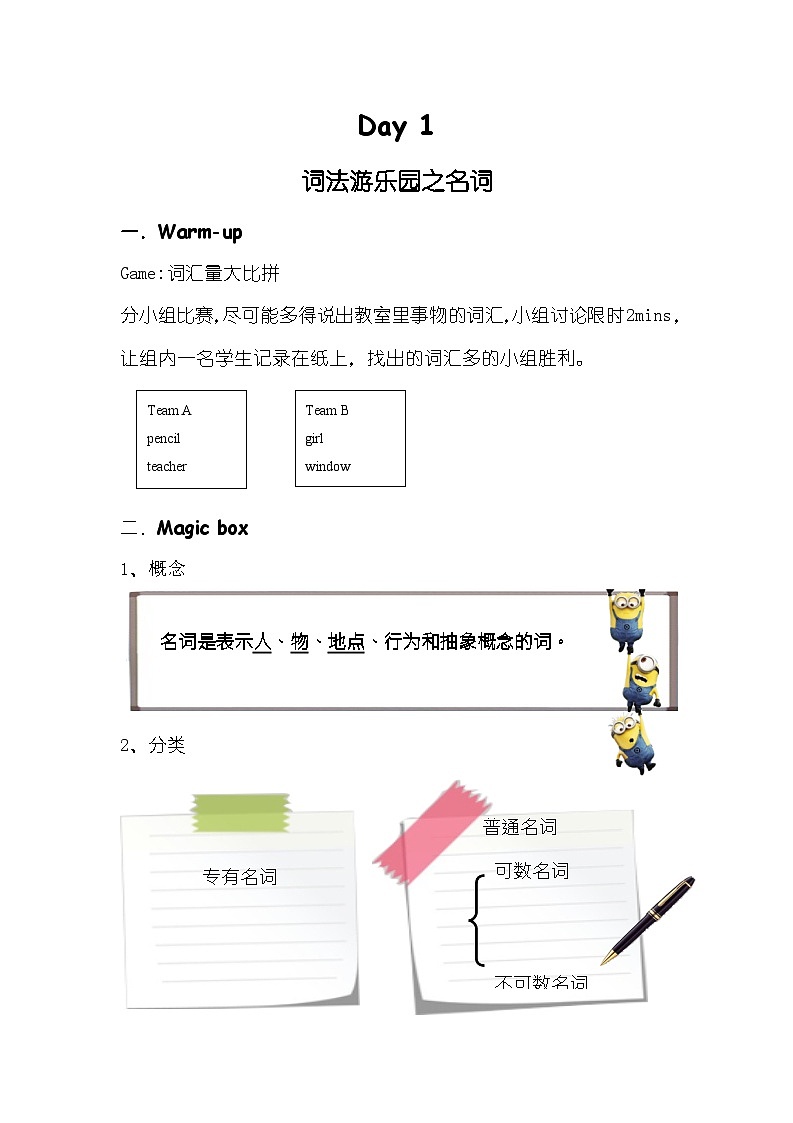 译林英语小升初语法训练Day1名词冠词第1页