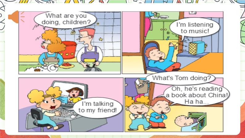 外研版英语四年级上册Module 2 Unit 2 《What are you doing?》 教学课件08