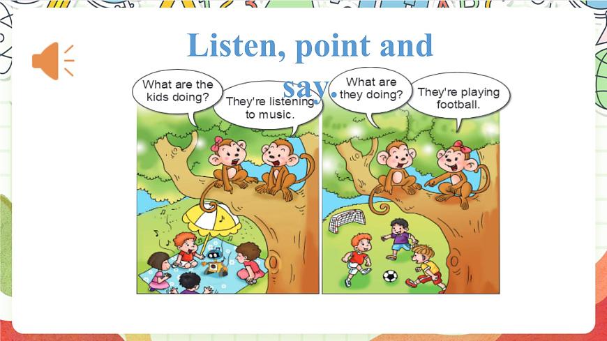 外研版英語(yǔ)四年級(jí)上冊(cè)Module 3 Unit 1 《What are they doing》課件第8頁(yè)
