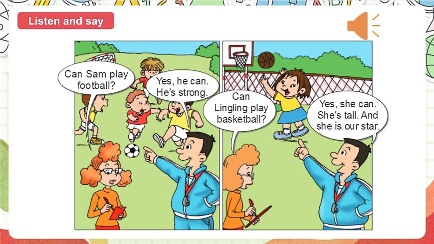 外研版英語四年級(jí)上冊(cè)Module 5 Unit 2 《Can Sam play football》課件第6頁