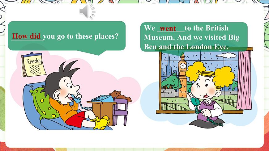 外研版英語五年級上冊 Module 3 Unit 1 《Where did you go？》課件第7頁
