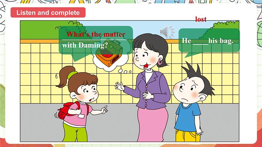外研版英語五年級上冊 Module 4 Unit 2 《What's the matter with Daming？》課件第4頁